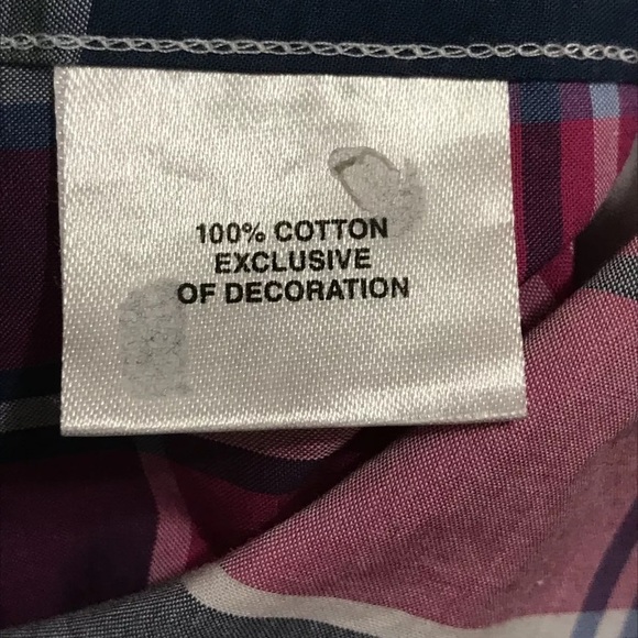 Tailorbyrd Mens Button Down Dress Shirt XL Plaid Red Blue Designer Long Sleeve - Picture 10 of 11